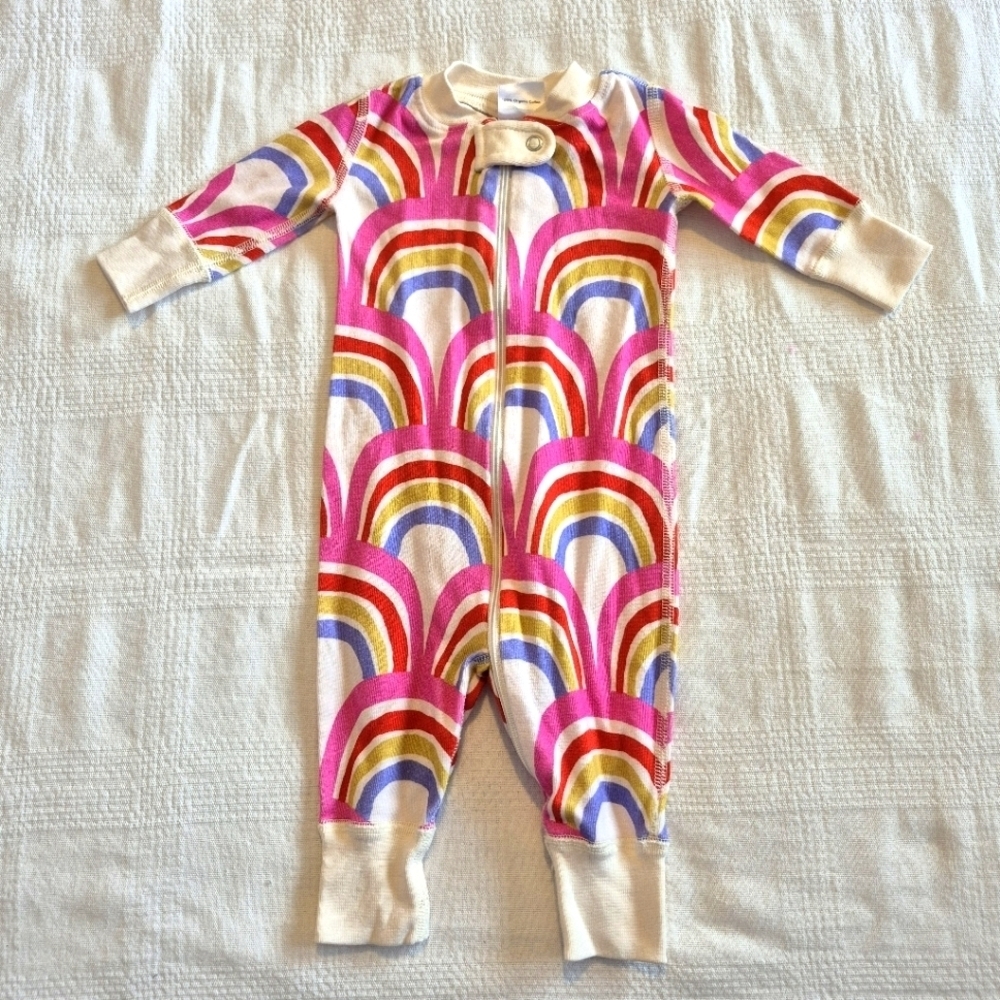 Hanna Andersson girls size 50 or 0-3 months footless zippered sleeper GUC